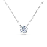 Round Brilliant Diamond Fine Solitaire Necklace 0.7ct by Qutahia Jewellery