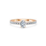 Solitaire Eternity Diamond Ring Oval 0.3ct by Qutahia Jewellery