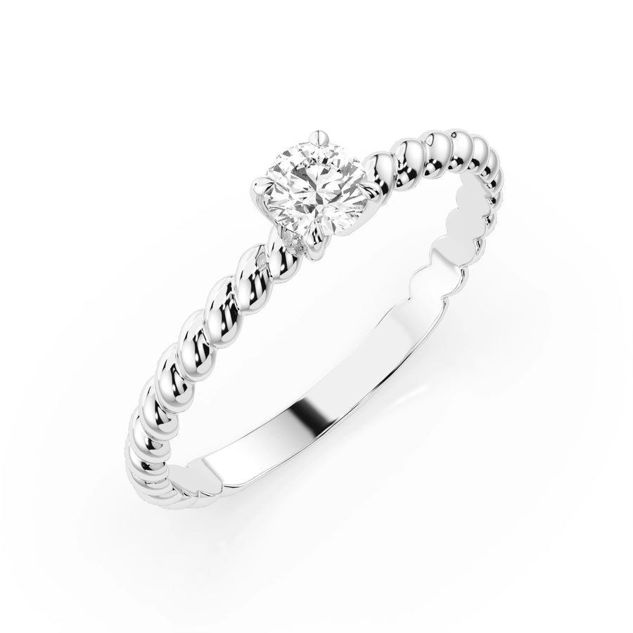 Solitaire Diamond Ring Round 0.3ct by Qutahia Jewellery