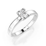 Solitaire Diamond Ring Round 0.15ct by Qutahia Jewellery