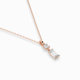 Diamond Pendant Necklace Baguette 0.1ct by Qutahia Jewellery
