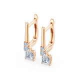 Diamond Eternity Earrings Princess 0.6ct by Qutahia Jewellery