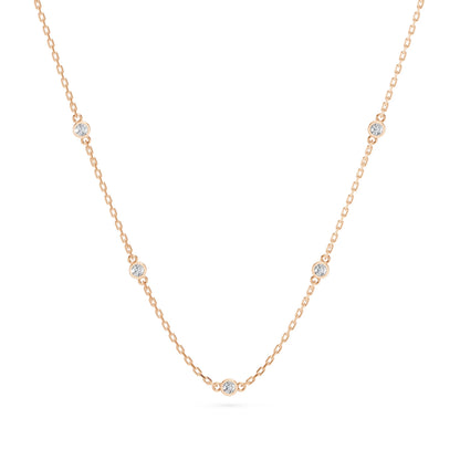 Minimalism Necklace (Round), 0.14 ct — 104-10080/5(1.9)