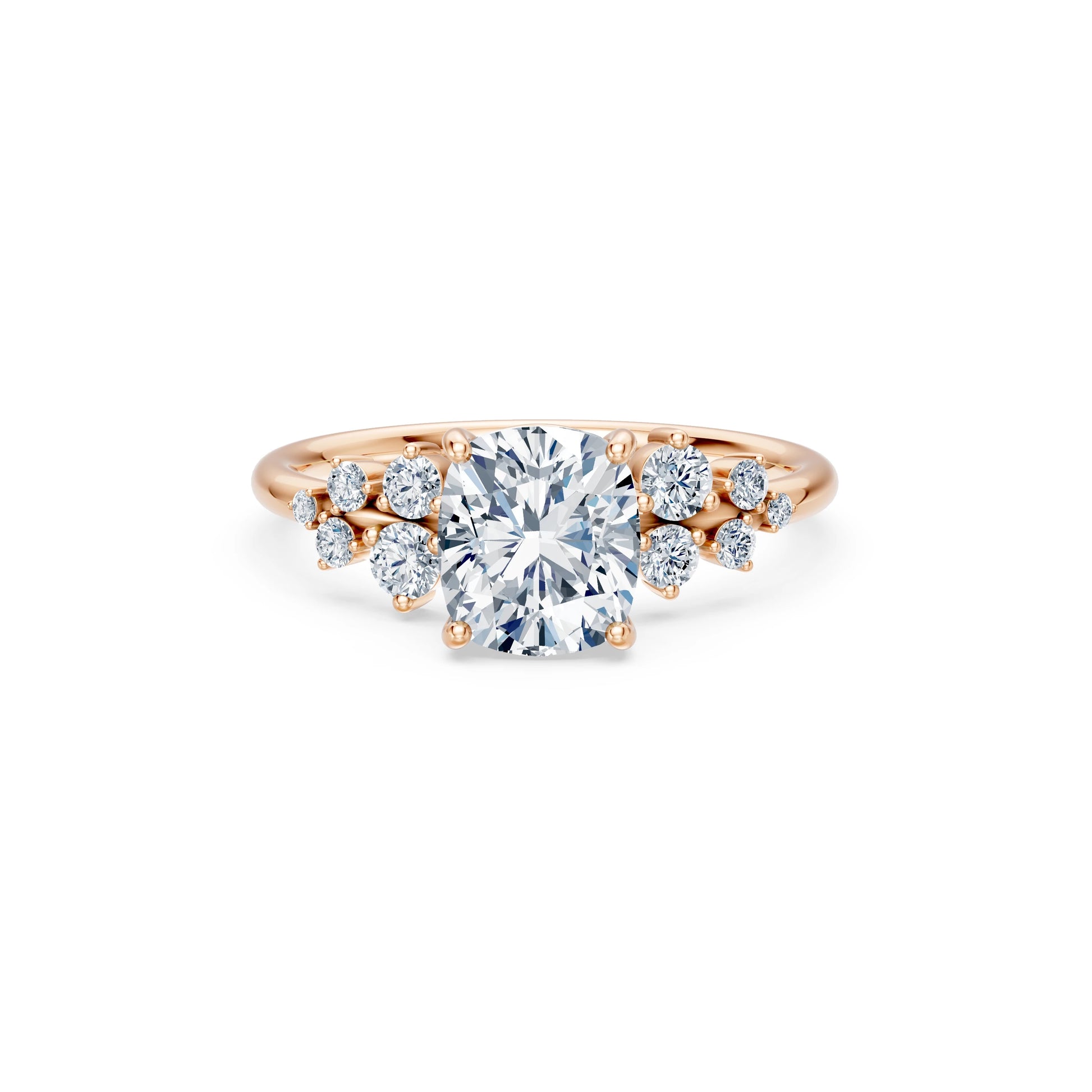 Cushion Lab Grown Diamond Classic Pave Eternity Ring 2.0ct by Qutahia Jewellery