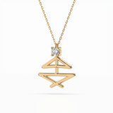 Delicate Diamond Necklace Round 0.1ct by Qutahia Jewellery