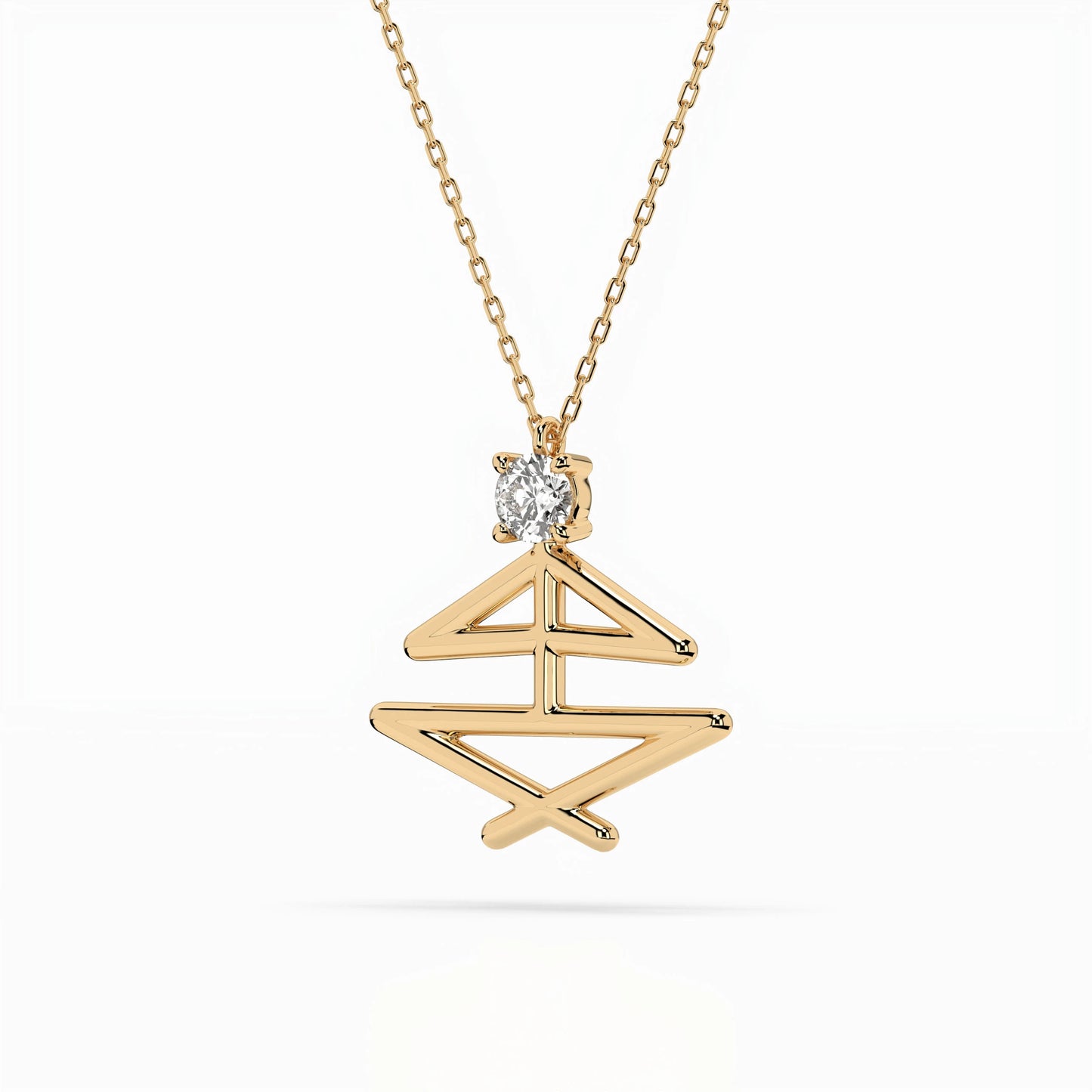 Minimalism Necklace (Round), 0.1 ct — 104-10064