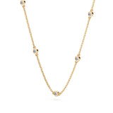 Delicate Diamond Necklace Round 0.14ct by Qutahia Jewellery