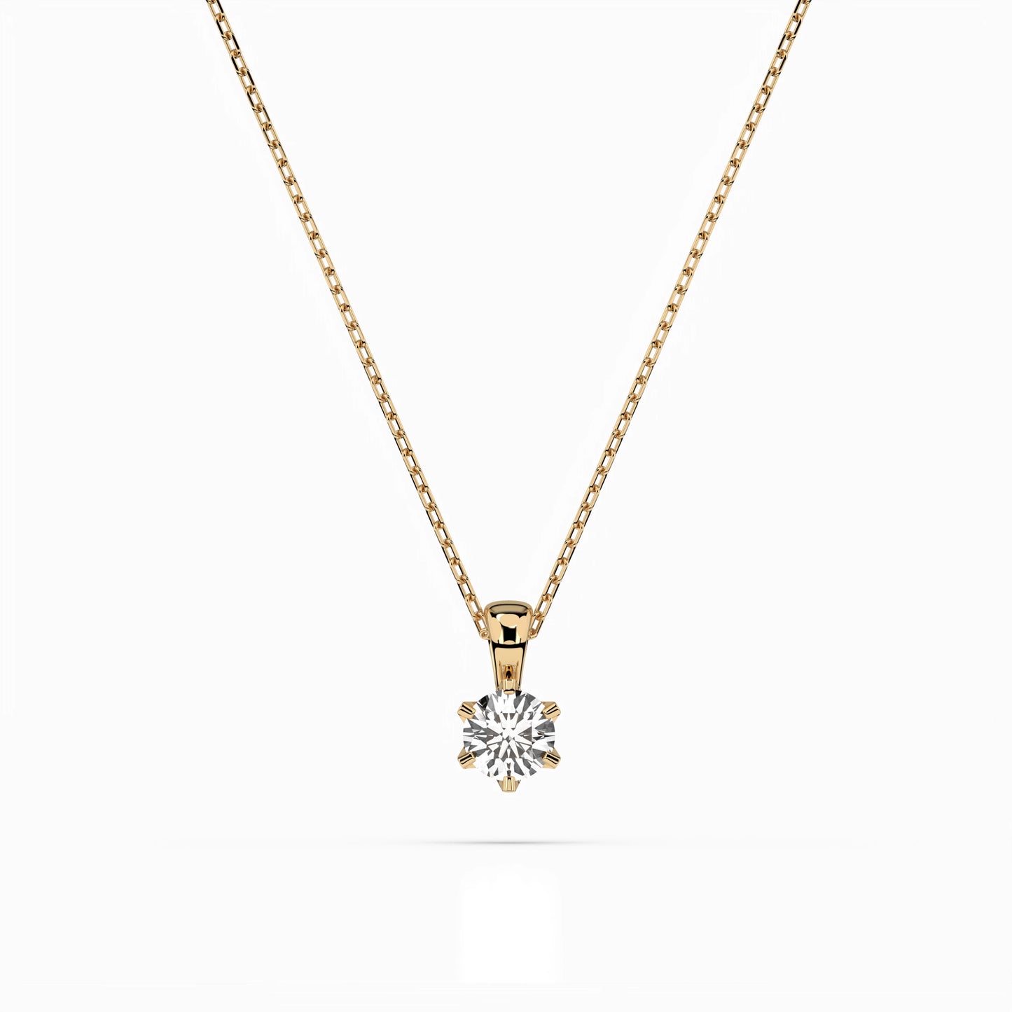 Solitaire Necklace (Round), 0.15 ct — 104-10004(3.4)
