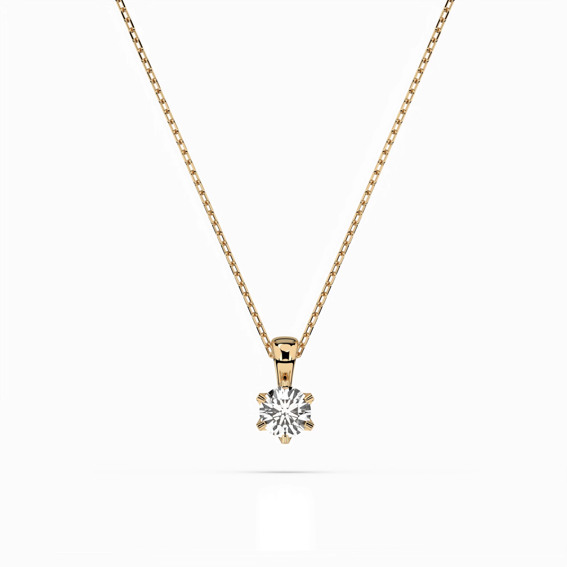 Solitaire Necklace (Round), 0.15 ct — 104-10004(3.4)