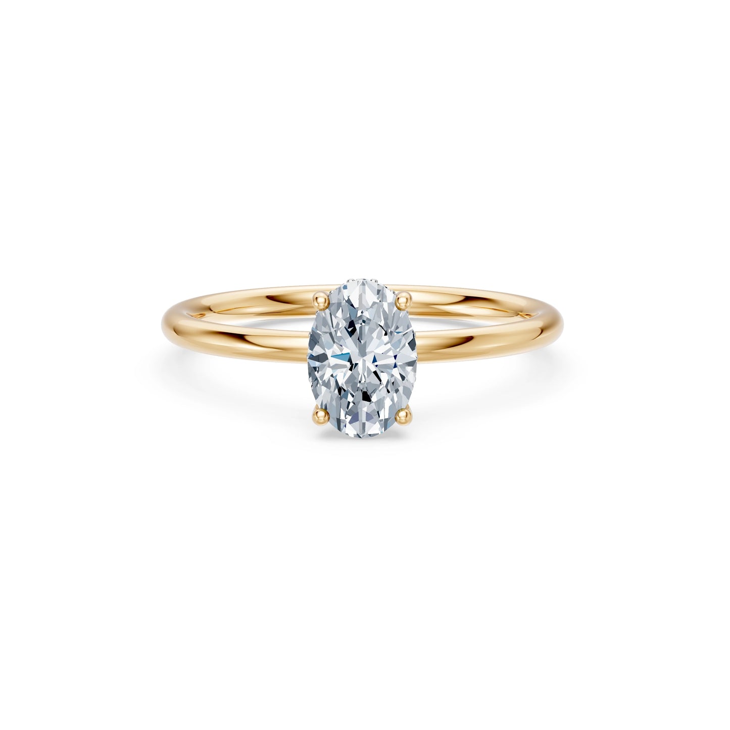 Oval Lab Grown Diamond Micro Pave Engagement Ring 1.0ct by Qutahia Jewellery