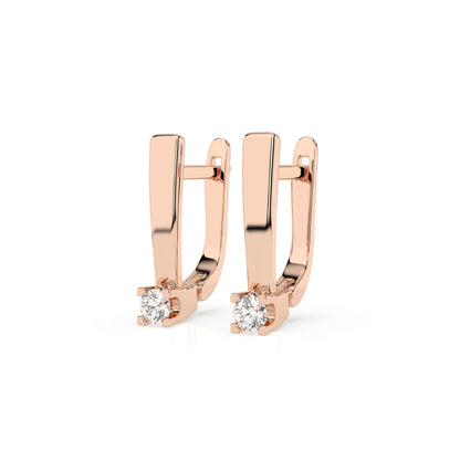 Solitaire English Lock Earring (Round), 0.15 ct — 102-10036(2.7)