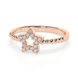 Minimalist Diamond Ring Round 0.09ct by Qutahia Jewellery