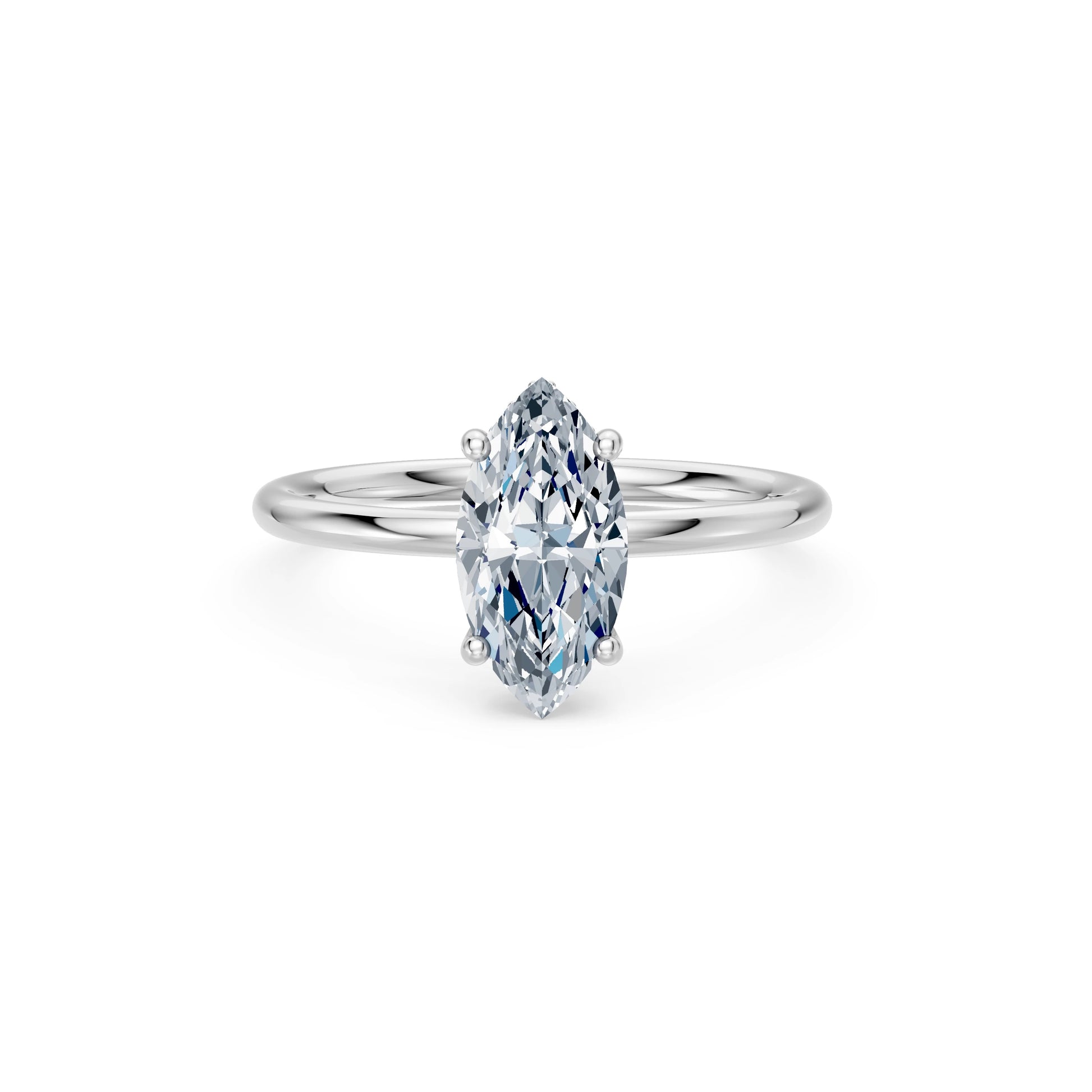 Marquise Lab Grown Diamond Micro Pave Engagement Ring 1.5ct by Qutahia Jewellery
