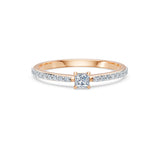 Solitaire Diamond Ring Princess 0.17ct by Qutahia Jewellery