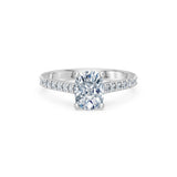 Cushion Lab Grown Diamond Pave Eternity Ring 1.5ct by Qutahia Jewellery