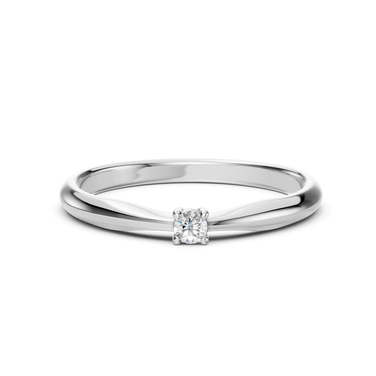 Solitaire Ring (Round), 0.1 ct — 101-10021(3.0)