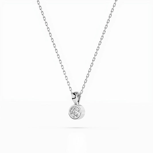 Solitaire Necklace (Round), 0.1 ct — 104-10010(3.0)