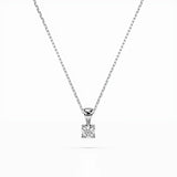 Diamond Pendant Necklace Round 0.15ct by Qutahia Jewellery