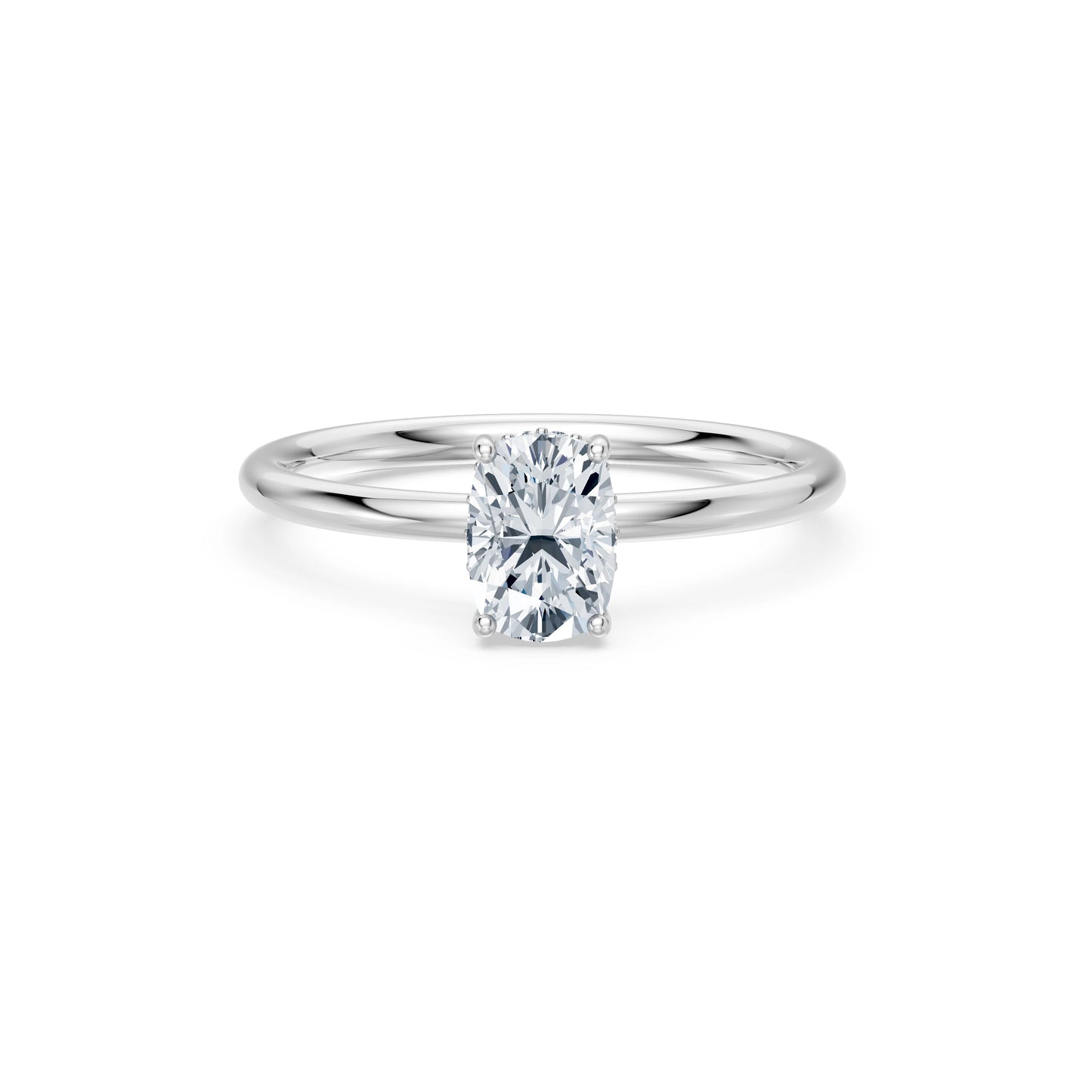 Cushion Lab Grown Diamond Micro Pave Engagement Ring 1.0ct by Qutahia Jewellery