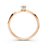 Solitaire Diamond Ring Round 0.1ct by Qutahia Jewellery
