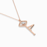 Delicate Diamond Necklace Round 0.1ct by Qutahia Jewellery