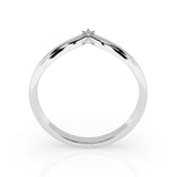 Minimalist Diamond Ring Round 0.01ct by Qutahia Jewellery