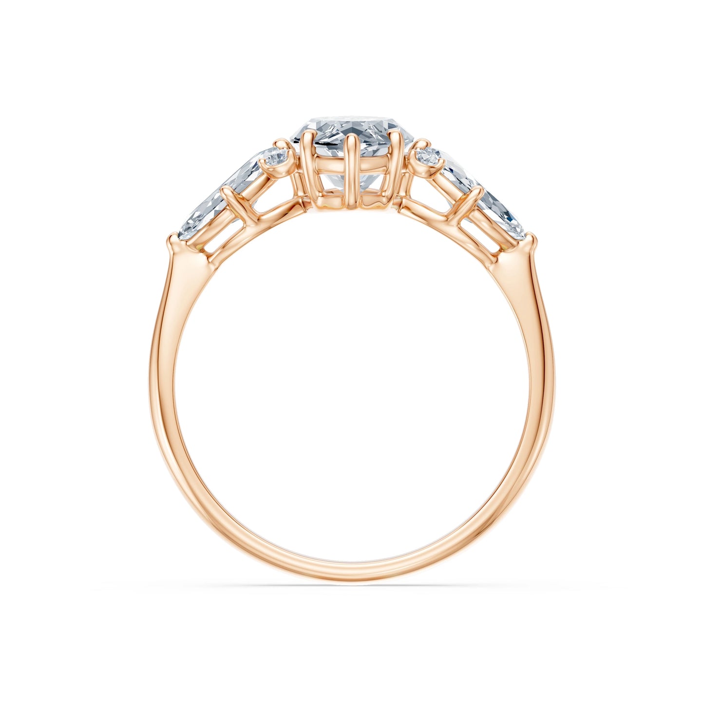Marquise Lab Grown Diamond Side Stone Eternity Ring 1.5ct by Qutahia Jewellery