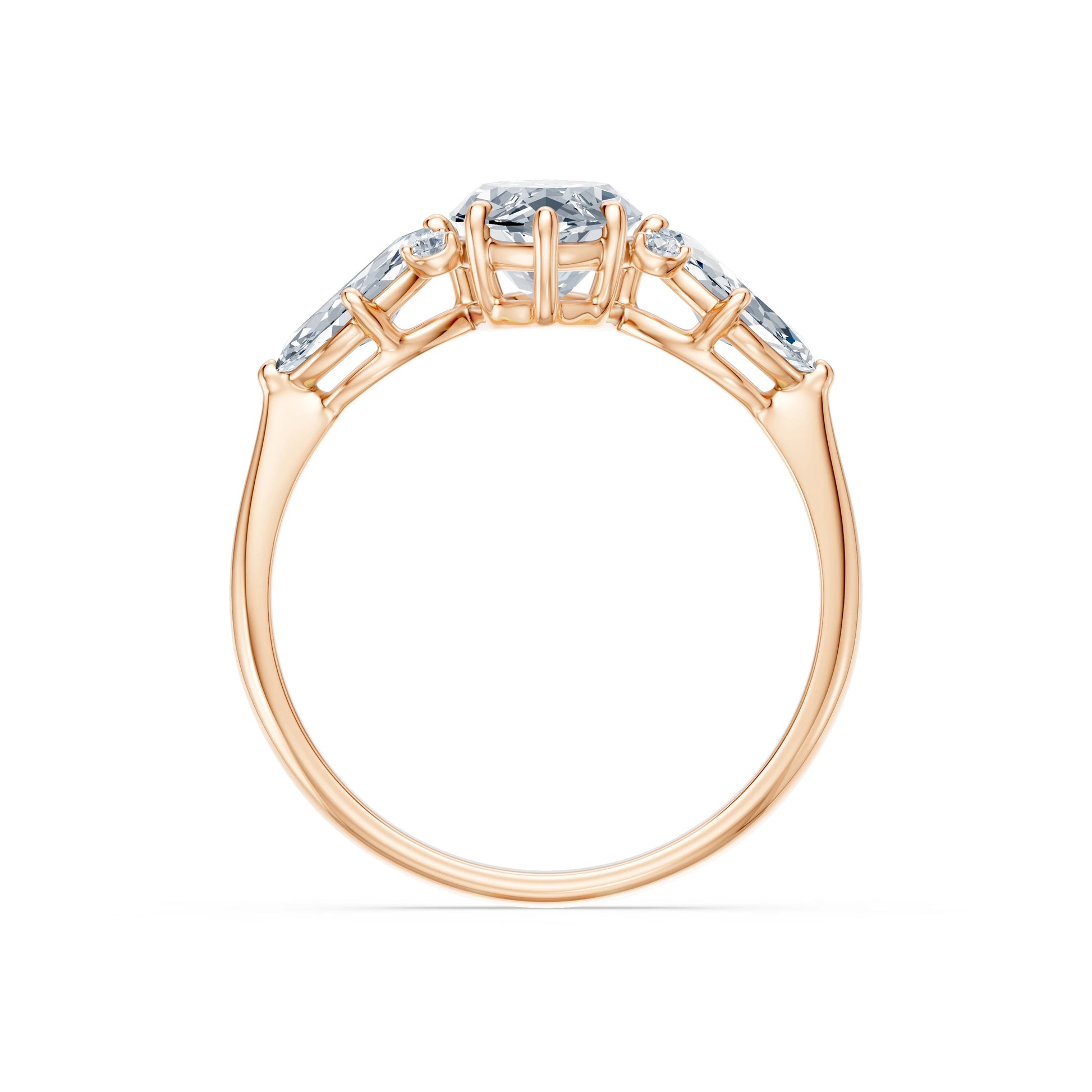 Marquise Lab Grown Diamond Side Stone Eternity Ring 1.5ct by Qutahia Jewellery