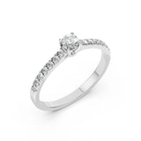 Solitaire Eternity Diamond Ring Round 0.2ct by Qutahia Jewellery