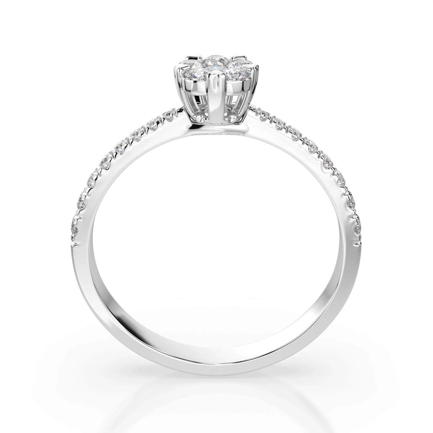 Illusion Ring (Round), 0.06 ct — 101-10015/4(2.5)