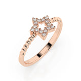 Minimalist Diamond Ring Round 0.09ct by Qutahia Jewellery