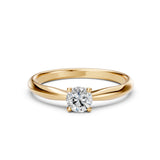 Solitaire Diamond Ring Round 0.4ct by Qutahia Jewellery