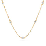 Delicate Diamond Necklace Round 0.14ct by Qutahia Jewellery