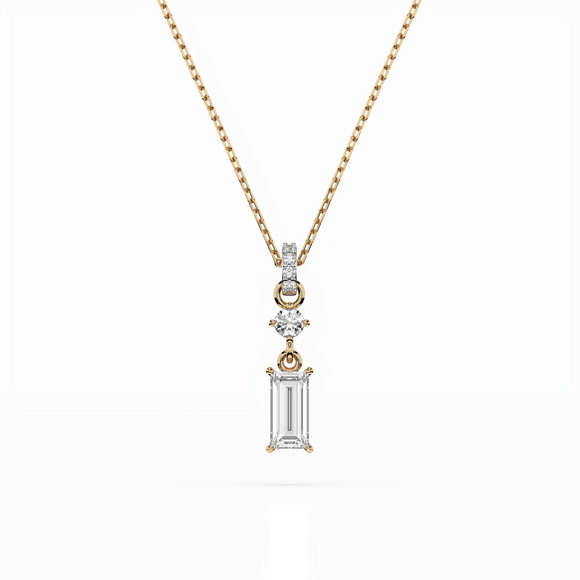 Solitaire Necklace (Baguette), 0.04 ct — 104-10071/3(0.30)BAQ