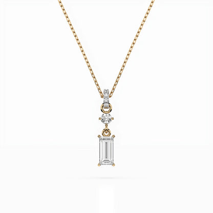 Solitaire Necklace (Baguette), 0.04 ct — 104-10071/3(0.30)BAQ