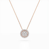 Illusion Diamond Necklace Round 0.09ct by Qutahia Jewellery