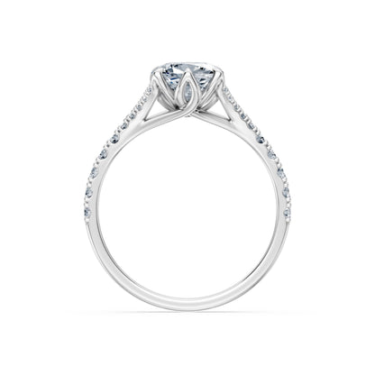 Cushion Lab Grown Diamond Micro Pave Eternity Ring 2.0ct by Qutahia Jewellery
