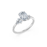 Oval Lab Grown Diamond Classic Pave Eternity Ring 1.5ct by Qutahia Jewellery