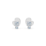 Small Diamond Earrings Princess 0.2ct by Qutahia Jewellery