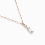 Diamond Pendant Necklace Baguette 0.04ct by Qutahia Jewellery