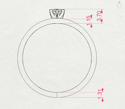 Solitaire Ring (Round), 0.1 ct — 101-10040(3.0)