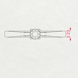 Solitaire Diamond Ring Round 0.15ct by Qutahia Jewellery