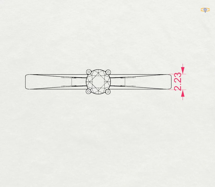 Solitaire Ring (Round), 0.15 ct — 101-10012/1(3.4)