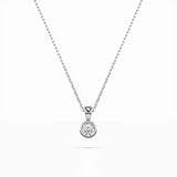 Diamond Pendant Necklace Round 0.1ct by Qutahia Jewellery