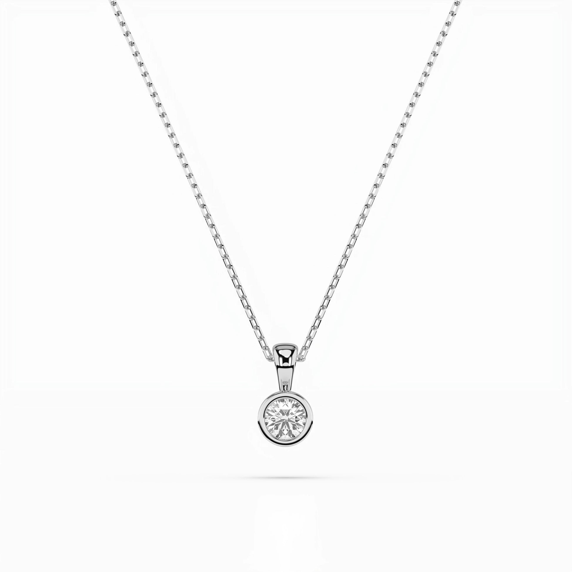Solitaire Necklace (Round), 0.1 ct — 104-10010(3.0)