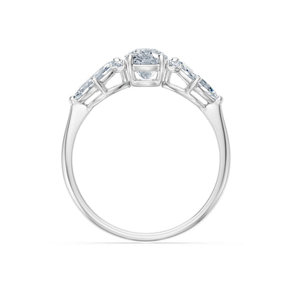 Cushion Lab Grown Diamond Side Stone Eternity Ring 1.0ct by Qutahia Jewellery