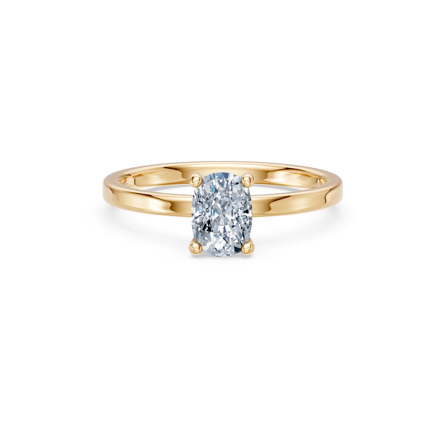 Cushion Lab Grown Diamond Solitaire Engagement Ring 1.0ct by Qutahia Jewellery