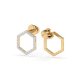 Small Diamond Earrings Round 0.29ct by Qutahia Jewellery