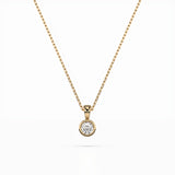 Diamond Pendant Necklace Round 0.1ct by Qutahia Jewellery