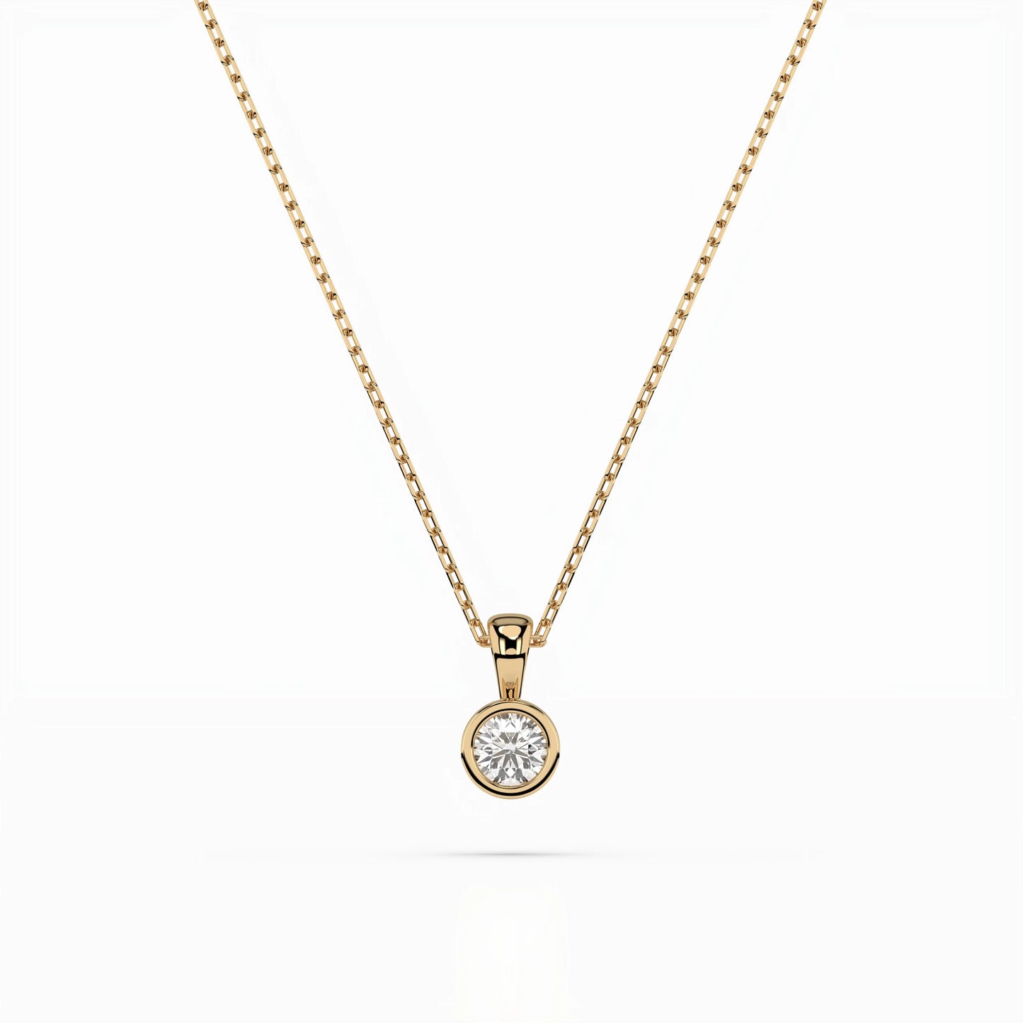 Solitaire Necklace (Round), 0.1 ct — 104-10010(3.0)